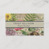 バードネストフローラガーデンフラワーバタフライアート 名刺 (正面)