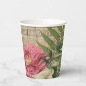バードネストフローラガーデンフラワーバタフライアート 紙コップ (左)