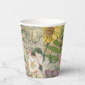 バードネストフローラガーデンフラワーバタフライアート 紙コップ (右)