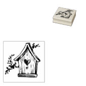 バードハウスとブランチのゴム印 ラバースタンプ (押印)