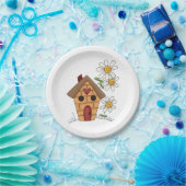 バードハウスアンドフラワーズ ペーパープレート (パーティー)