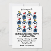 バードハウスカラフルバード引っ越しましたバードハウス 招待状 (正面)