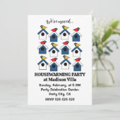 バードハウスカラフルバード引っ越しましたバードハウス 招待状 (スタンド正面)