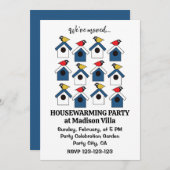 バードハウスカラフルバード引っ越しましたバードハウス 招待状 (正面/裏面)