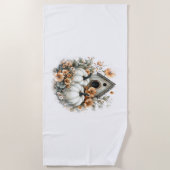 バードハウスシャツカントリーパンプキン ビーチタオル (正面)