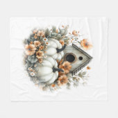 バードハウスシャツカントリーパンプキン フリースブランケット (正面(横))