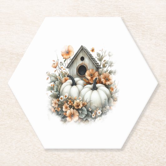 バードハウスシャツカントリーパンプキン ペーパーコースター (正面)
