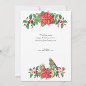 バードハウスバーズウィンターウォーター色クリスマス サンキューカード (裏面)