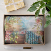 バードハウスバードフィーダーフローラ水色 薄葉紙 (ギフト)