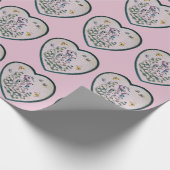 バードハウスフラワーガーデンオンハート ラッピングペーパー (角)