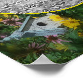 バードハウスフラワーガーデン自分の写真を作成 ポスター (角)