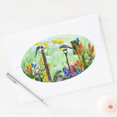 バードハウスフラワーガーデン 楕円形シール (封筒)