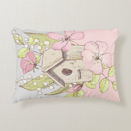 バードハウスフローラコロブロック アクセントクッション (正面)