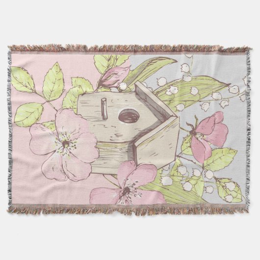 バードハウスフローラコロブロック スローブランケット (正面)