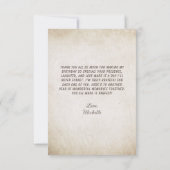 バードハウスフローラ素朴ヴィンテージ誕生日サンキュー サンキューカード (裏面)