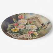 バードハウスブーケラウンド – 紙プレート ペーパープレート (アングル)