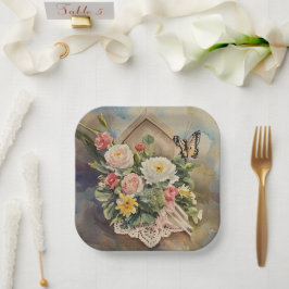 バードハウスブーケ – 紙プレート ペーパープレート