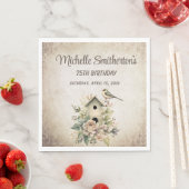 バードハウスボタニカル自然75th誕生日 スタンダードランチョンナプキン (インサイチュ)