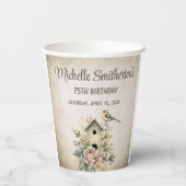 バードハウスボタニカル自然75th誕生日 紙コップ (裏面)