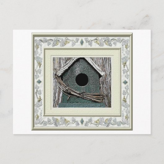 バードハウスポストカード。ニューホーム移動した! 案内ポストカード (正面)