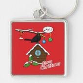 バードハウスメリークリスマス キーホルダー (正面)