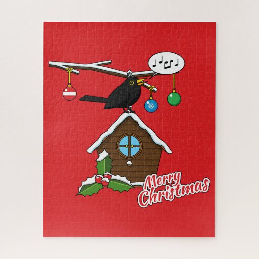 バードハウスメリークリスマス ジグソーパズル (縦)