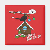 バードハウスメリークリスマス マグネット (正面)