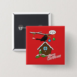 バードハウスメリークリスマス 缶バッジ