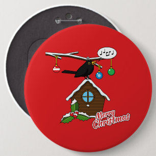 バードハウスメリークリスマス 缶バッジ