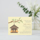 バードハウスモダンネストバード春ベビーシャワー 招待状 (スタンド正面)