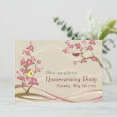 バードハウス引っ越し祝いパーティーパーティーインビエーショングレー 招待状 (スタンド正面)