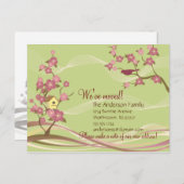 バードハウス引越し案内はがき緑 案内ポストカード (正面/裏面)