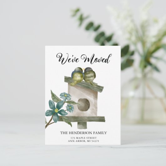 バードハウス新住宅引越し案内はがき ポストカード (スタンド正面)