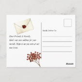 バードハウス新住宅引越し案内はがき ポストカード (裏面)