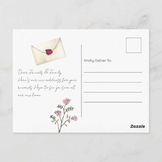 バードハウス新住宅引越し案内はがき ポストカード (裏面)