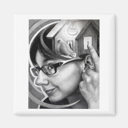 「バードハウス」磁石 マグネット (正面)