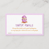 バードハッチベビーシャワー付きピンクのおむつラッフル エンクロージャーカード (正面)