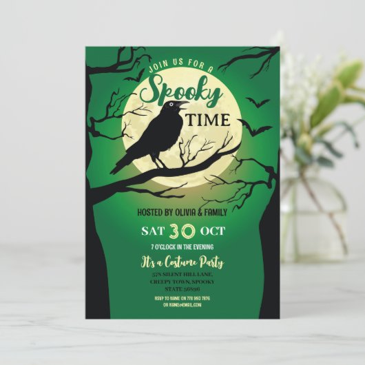 バードハロウィンカウ不気味幽霊のよく出るパーティー 招待状 (スタンド正面)