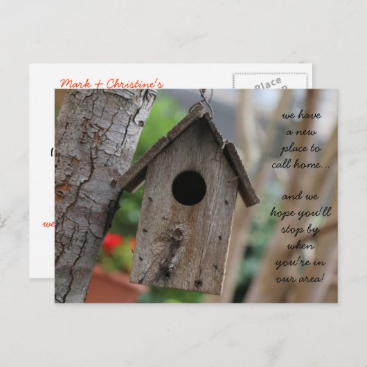 バードハ素朴ウス、住所カードの変更 案内ポストカード (正面/裏面)