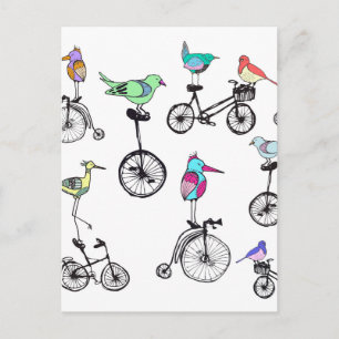 バードバイクイラストレーション ポストカード