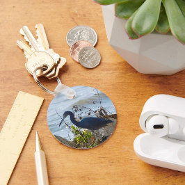 バードバイザベイリトルブルーヘロン安全港 キーホルダー