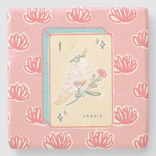 バードバム麻雀への応援 ストーンコースター (正面)