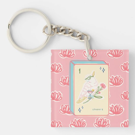 バードバム麻雀アクリルキーチェーンへの応援 キーホルダー (正面)