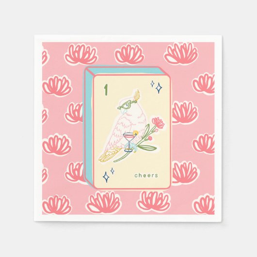 バードバム麻雀紙ナプキンへの応援 スタンダードカクテルナプキン (正面)