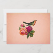 バードバラアンティークブライダルシャワー招待（ピンク） 招待状 (裏面)