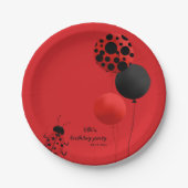 バードバルーンをテーマにした誕生日パーティー ペーパープレート (正面)