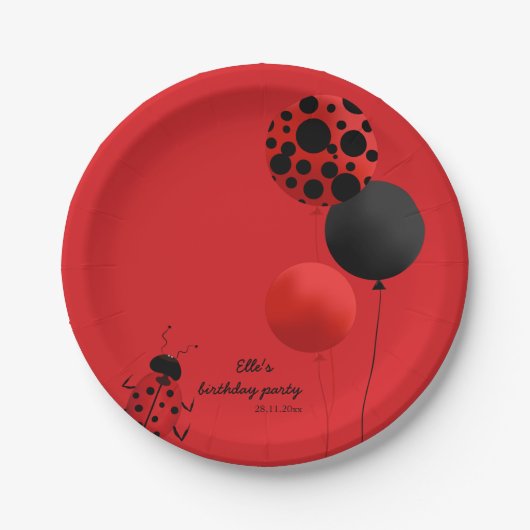 バードバルーンをテーマにした誕生日パーティー ペーパープレート (正面)