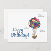 バードバルーンハッピーバースデー ポストカード (正面/裏面)