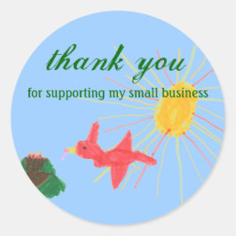 バードファミリーの小さなビジネスラベル ラウンドシール