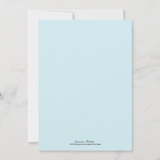 バードファミリーブルーベビーシャワー招待状 招待状 (裏面)